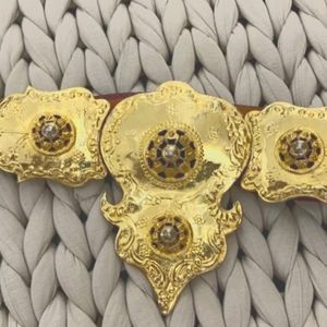 Snake Skin Belt With 3pc gold buckle